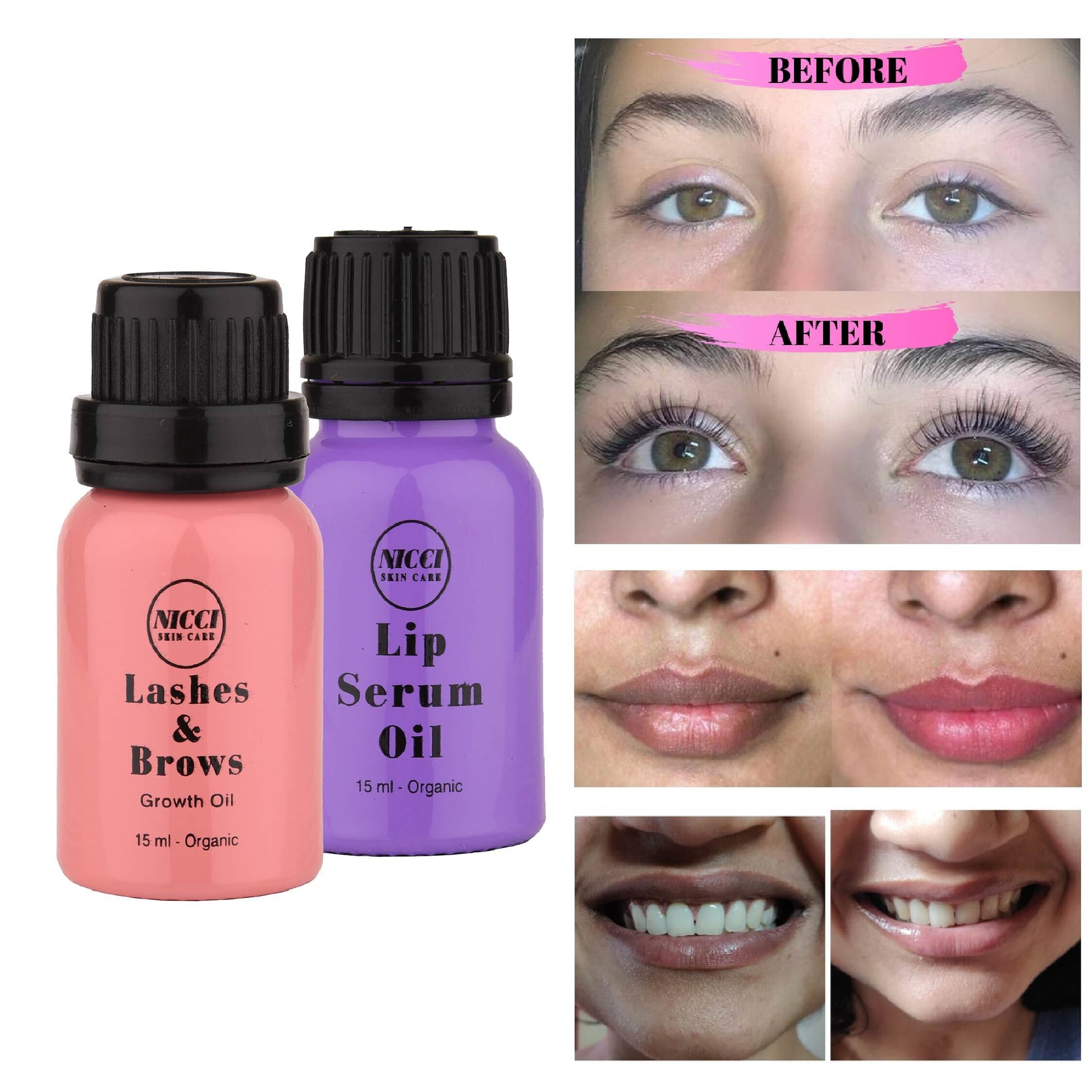 Lip & Lash Oil Serum Combo Nicci Skin Care